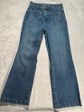 Michael Kors Women’s Wide Leg Flare Jeans Blue Denim Size 6 High Rise